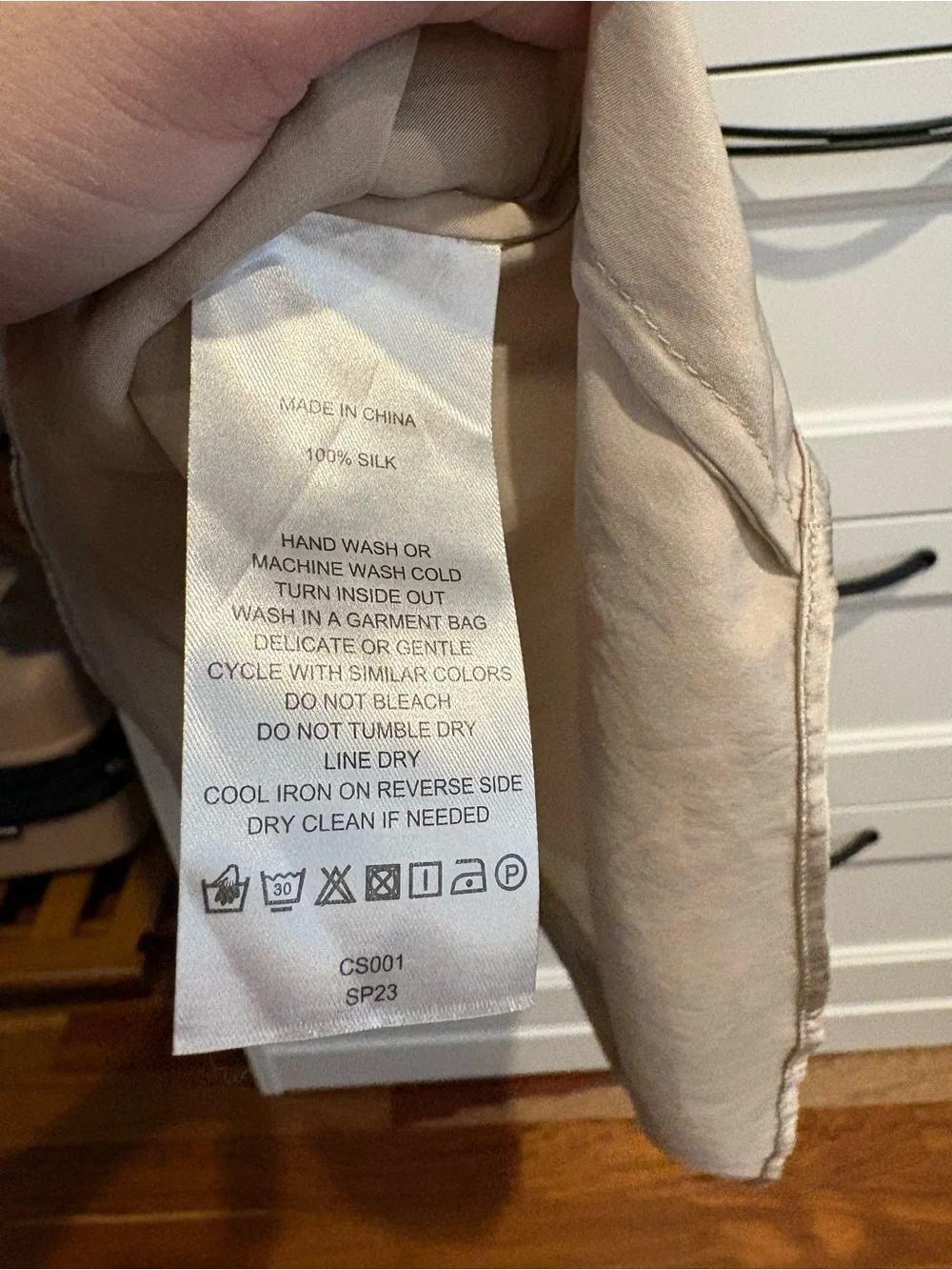 Quince washable Silk Halter Top in Champagne Soft Pink/Ivory Size Large - Picture 10 of 12